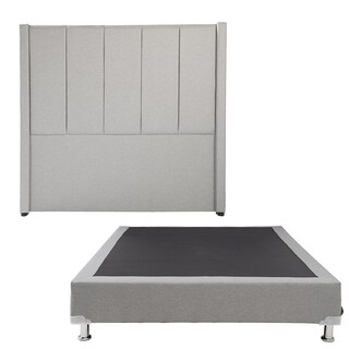 Foto 1 | Cabecera Dicasa Nizza Color Gris Queen Size + Box Dicasa Color Gris Queen Size