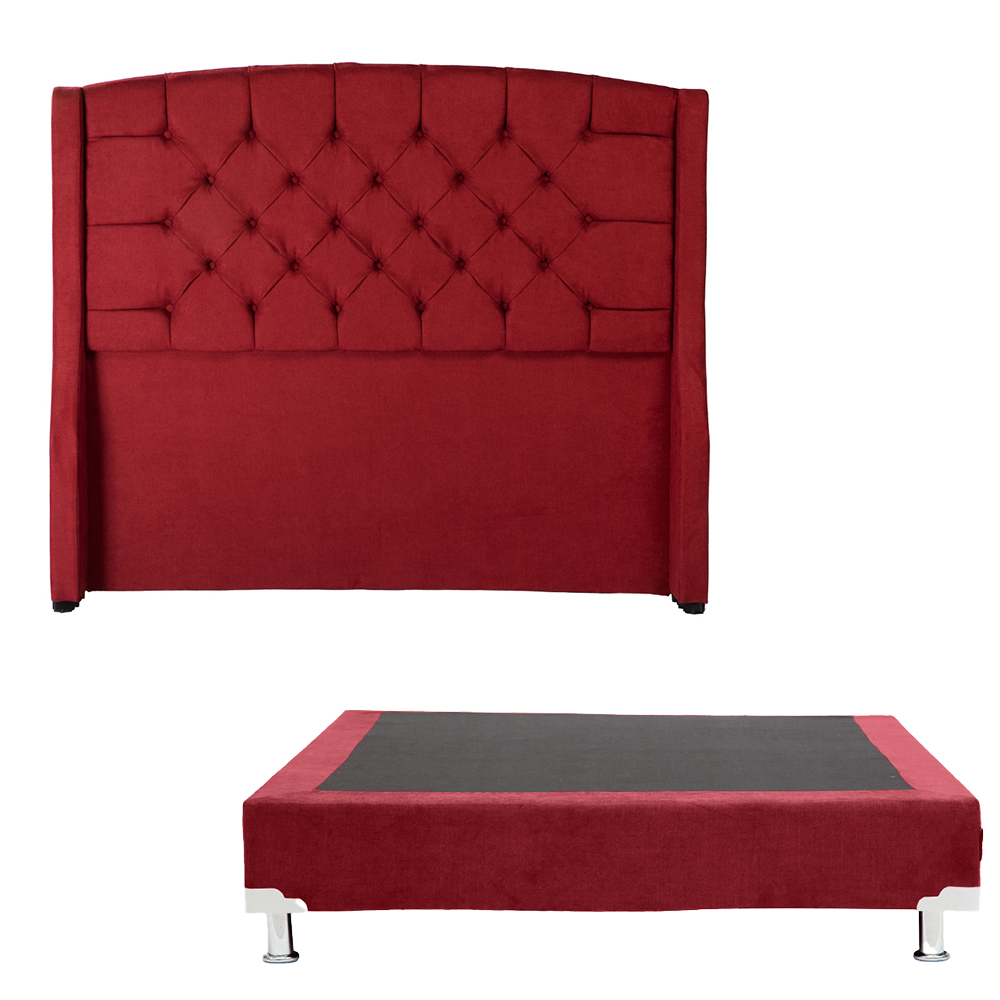 Foto 1 | Cabecera Dicasa Sitka Color Rojo Queen Size + Box Dicasa Color Rojo Queen Size
