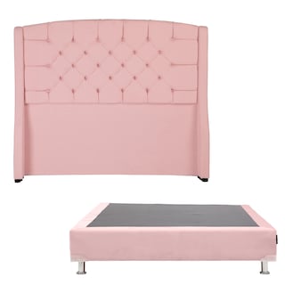 Foto 1 | Cabecera Dicasa Sitka Color Pink Queen Size + Box Dicasa Color Pink Queen Size
