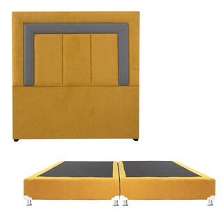 Foto 1 | Cabecera Dicasa Bora Color Mostaza/gris King Size + Box Dicasa Color Mostaza King Size