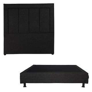 Foto 1 | Cabecera Dicasa Davos Color Negro Matrimonial + Box Dicasa Color Negro Matrimonial