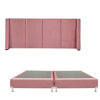 Foto 1 | Cabecera Dicasa Milan Color Palo De Rosa King Size + Box Dicasa Color Palo De Rosa King Size