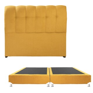 Foto 1 | Cabecera Dicasa Nube Color Mostaza King Size + Box Dicasa Color Mostaza King Size