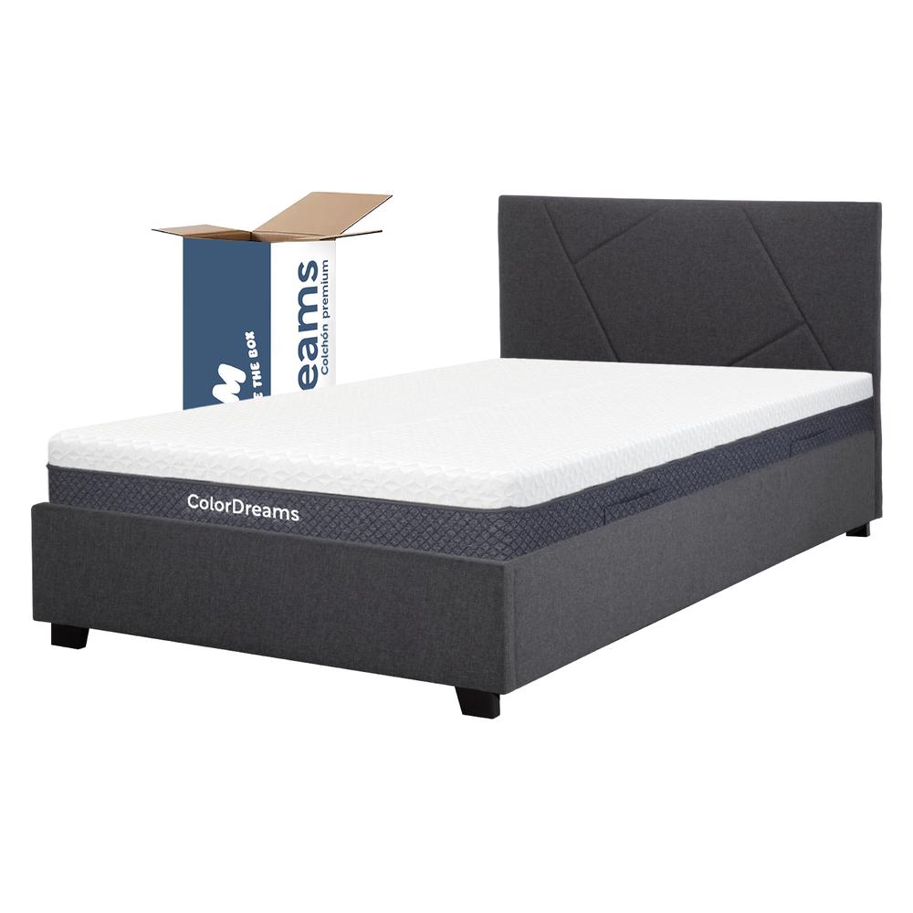 Base Cama Abatible Madera + Colchón Premium Individual