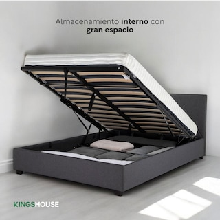 Foto 3 | Base Cama Abatible Madera + Colchón Premium Matrimonial