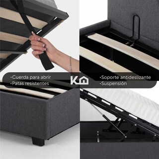 Foto 7 | Base Cama Abatible Madera + Colchón Premium Matrimonial