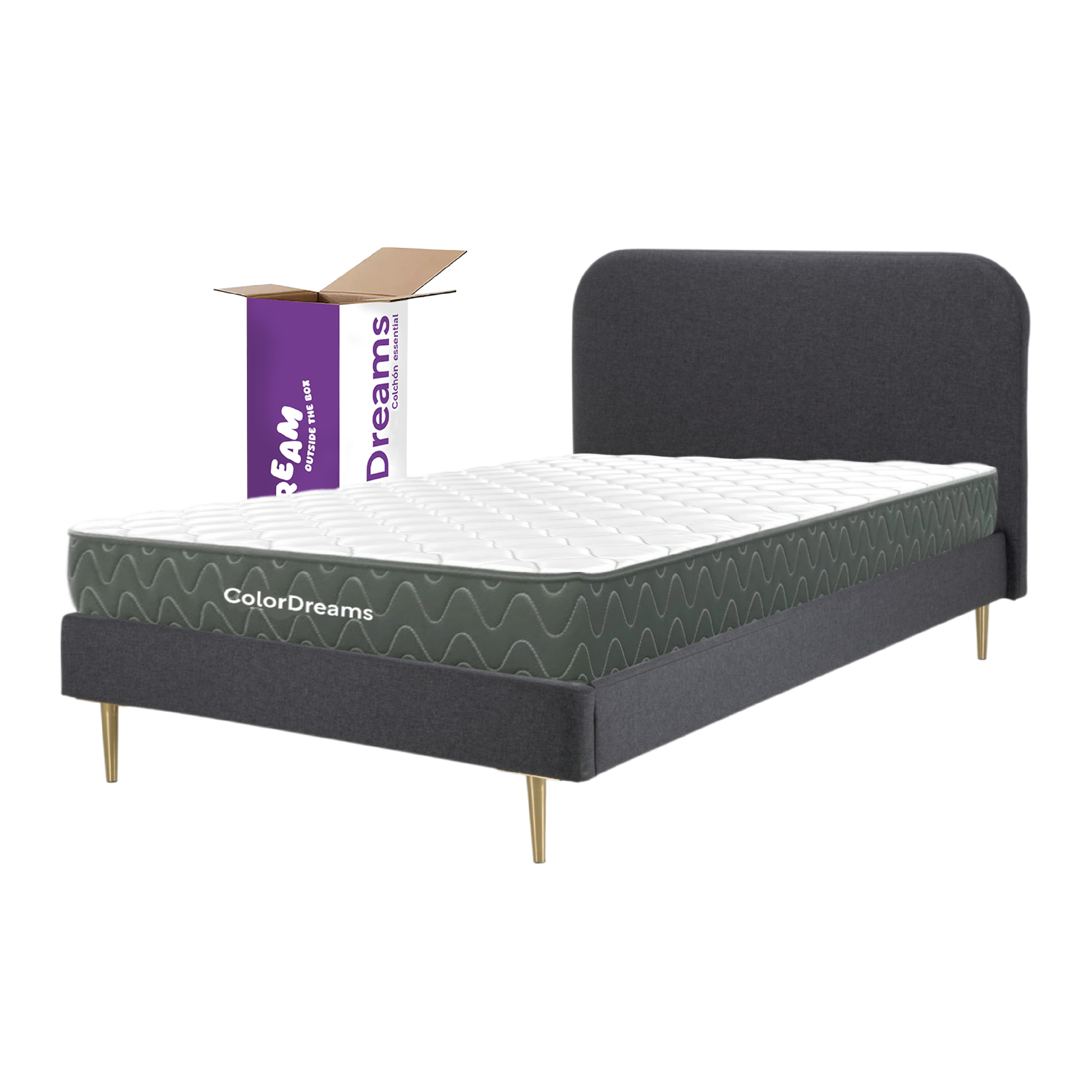 Base De Cama Individual + Colchón Memory Essential En Caja