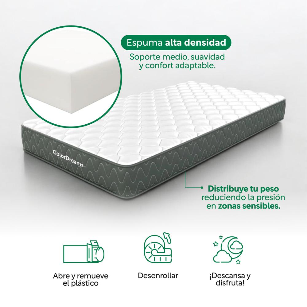 Foto 8 pulgar | Base De Cama Individual + Colchón Memory Essential En Caja