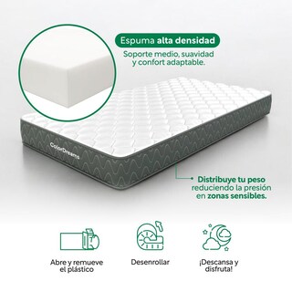 Foto 7 | Base De Cama Individual + Colchón Memory Essential En Caja