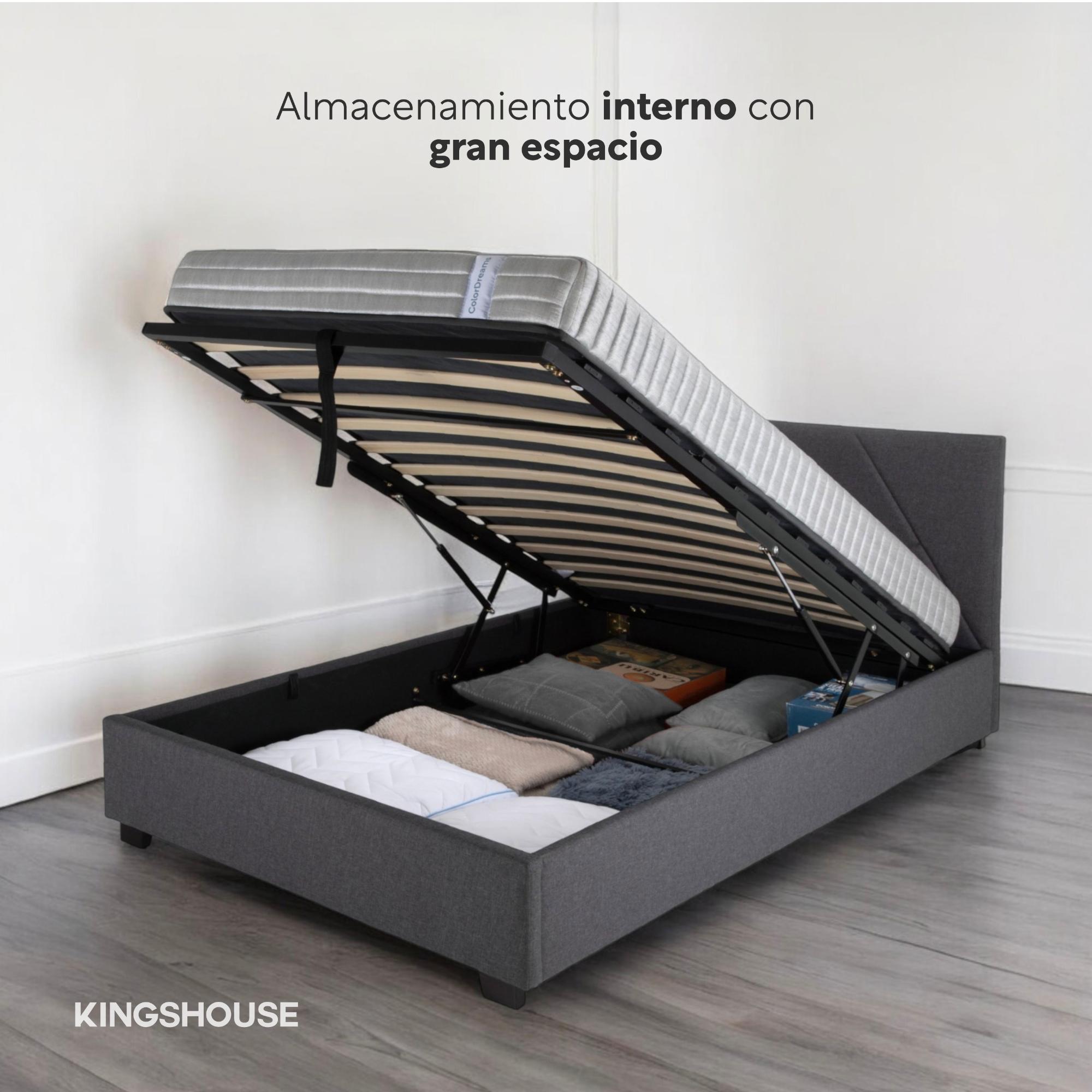 Foto 3 | Base Cama Abatible Madera Colchón Memory En Caja Individual