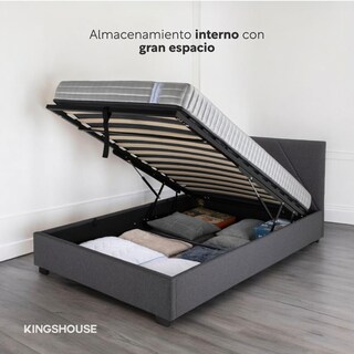Foto 3 | Base Cama Abatible Madera Colchón Memory En Caja Individual