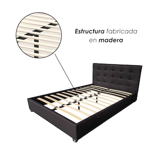 Foto 6 | Ilios Innova | Base Cama Ilios Innova Matrimonial Con Cabecera Color Negro
