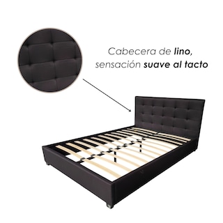 Foto 8 | Ilios Innova | Base Cama Ilios Innova Matrimonial Con Cabecera Color Negro