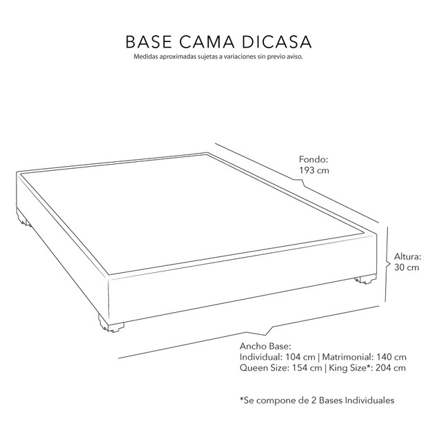Foto 7 pulgar | Base Cama Dicasa Azul King Size