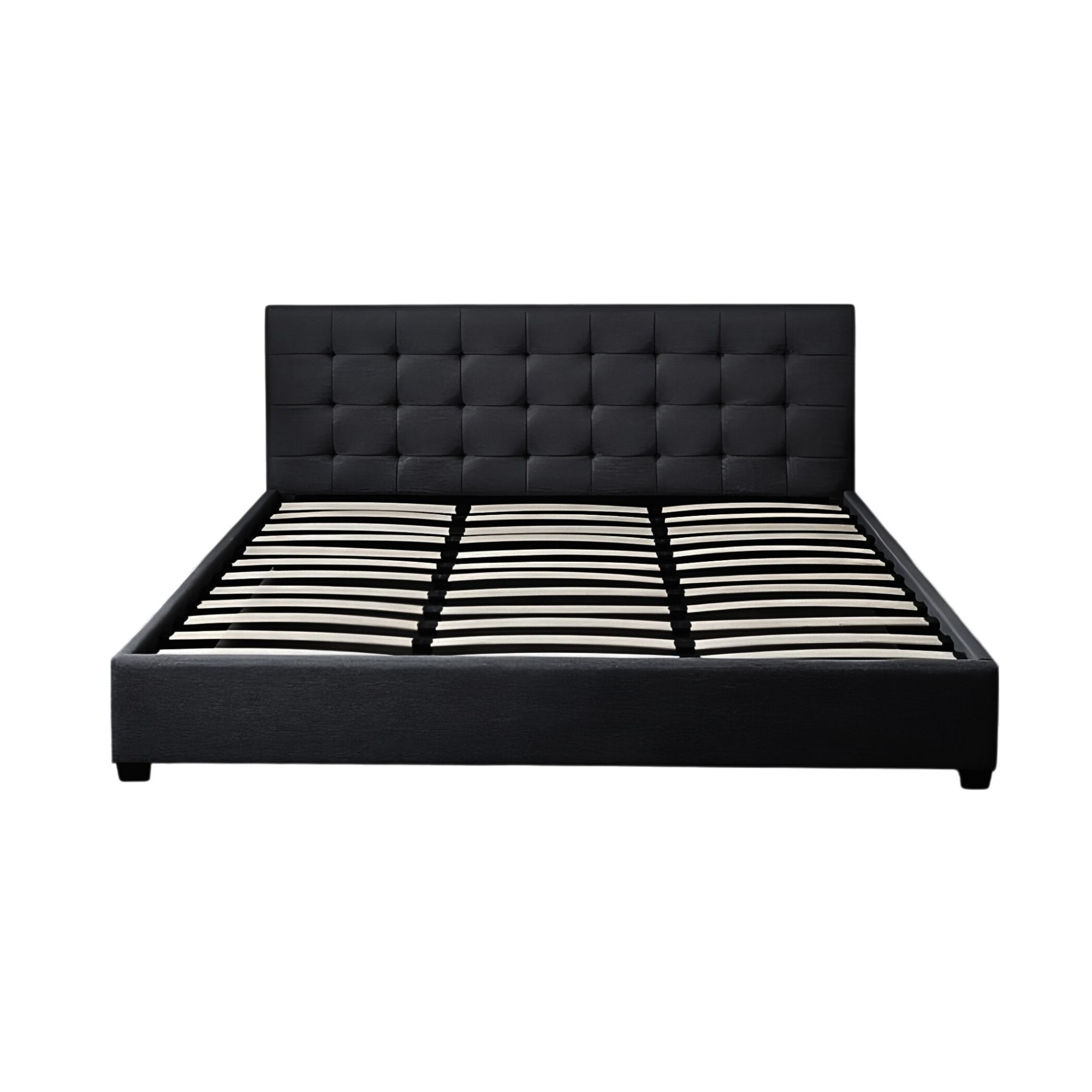 Ilios Innova | Base Con Cabecera Cama-pd054 De Madera King Lino Color Negro