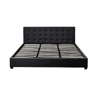 Foto 1 | Ilios Innova | Base Con Cabecera Cama-pd054 De Madera King Lino Color Negro