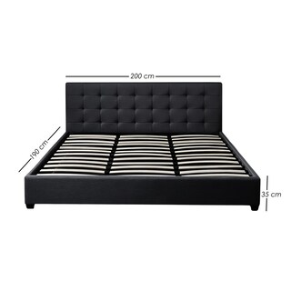 Foto 2 | Ilios Innova | Base Con Cabecera Cama-pd054 De Madera King Lino Color Negro