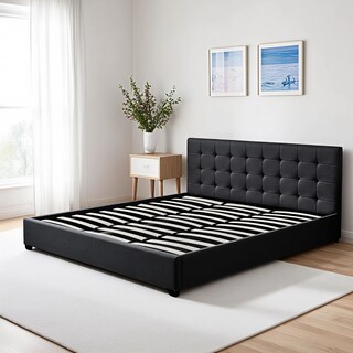 Foto 5 | Ilios Innova | Base Con Cabecera Cama-pd054 De Madera King Lino Color Negro