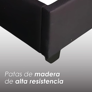 Foto 7 | Ilios Innova | Base Con Cabecera Cama-pd054 De Madera King Lino Color Negro