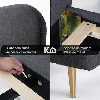 Foto 7 | Base Cama Metal Madera + Colchón Premium Individual