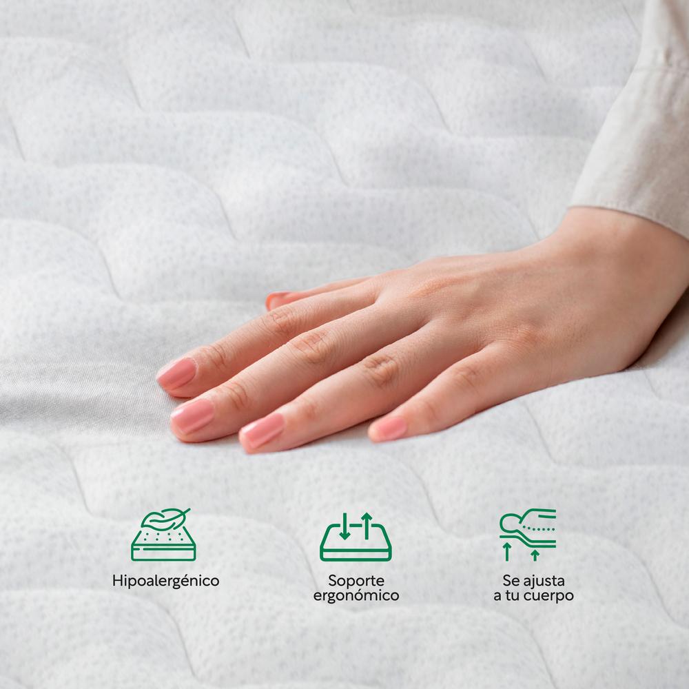 Foto 6 | Base Cama Con Bordes Altos + Colchón Con Resortes Individual