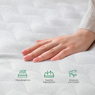 Foto 6 | Base Cama Con Bordes Altos + Colchón Con Resortes Individual