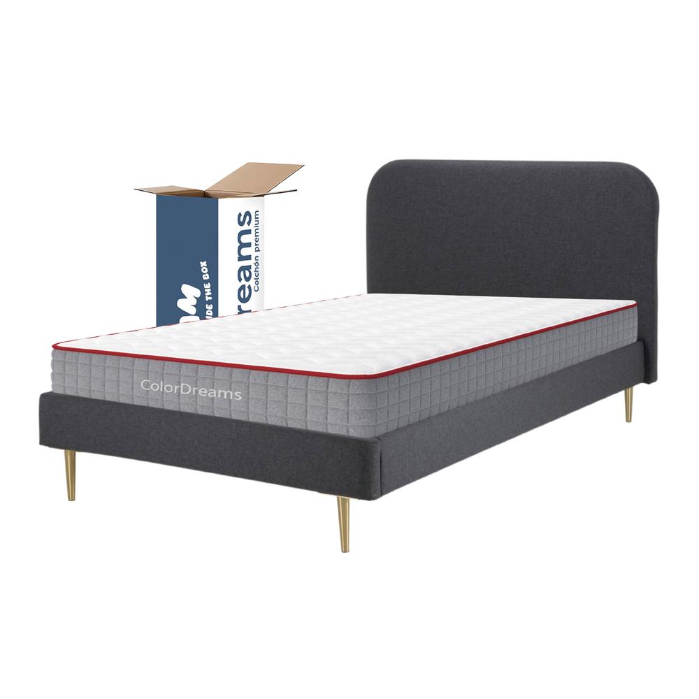 Foto 2 pulgar | Base Cama Metal Madera + Colchón Con Resortes Individual