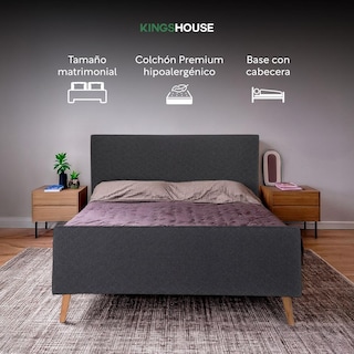 Foto 2 | Base Cama Con Bordes Altos + Colchón Premium Matrimonial