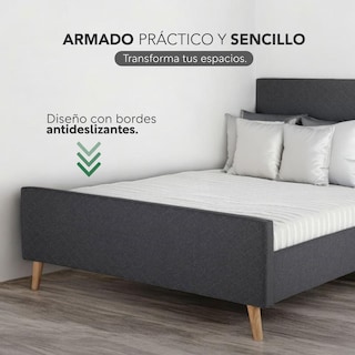 Foto 3 | Base Cama Con Bordes Altos + Colchón Premium Matrimonial