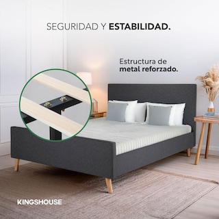 Foto 5 | Base Cama Con Bordes Altos + Colchón Premium Matrimonial