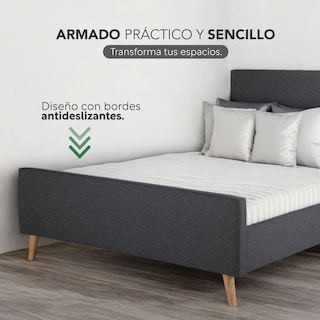 Foto 3 | Base Cama Con Bordes Altos + Colchón Premium Individual