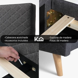 Foto 7 | Base Cama Con Bordes Altos + Colchón Premium Individual