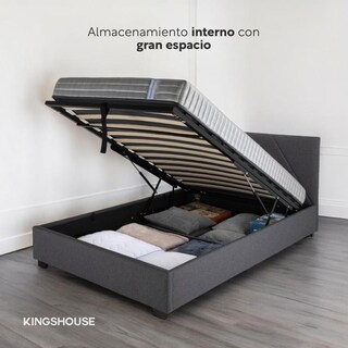 Foto 3 | Base Cama Abatible + Colchón Con Resortes Pocket Individual