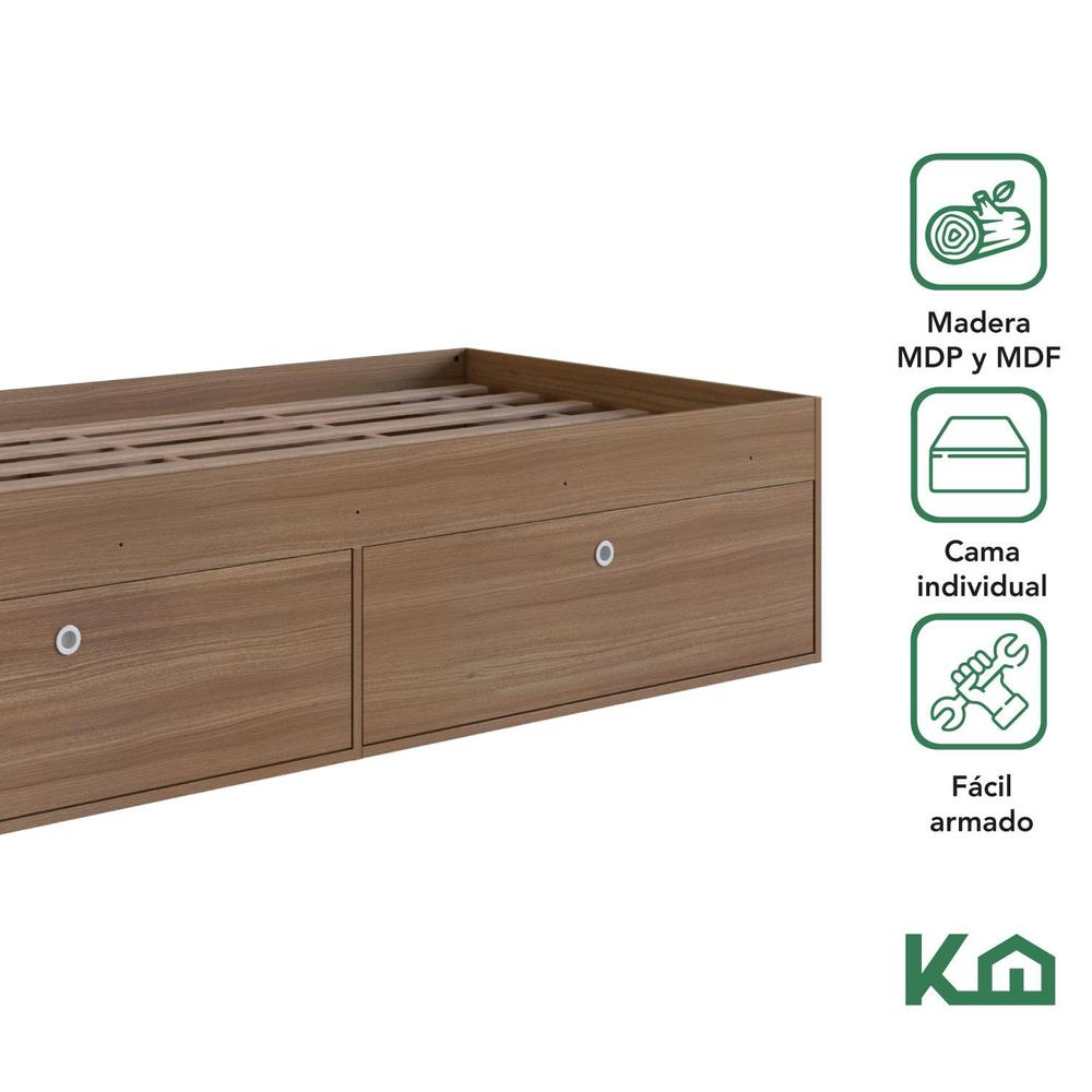 Foto 3 pulgar | Base Cama Individual Con Cajones Kingshouse Recamara