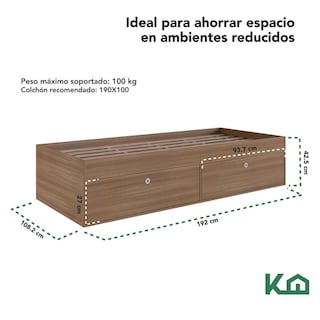 Foto 5 | Base Cama Individual Con Cajones Kingshouse Recamara