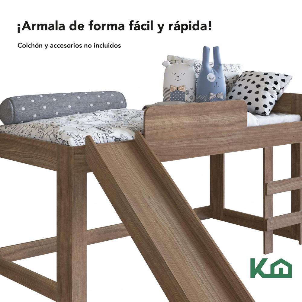 Foto 7 pulgar | Cama Individual Resbaladilla Tobogán Mini Loft Kingshouse
