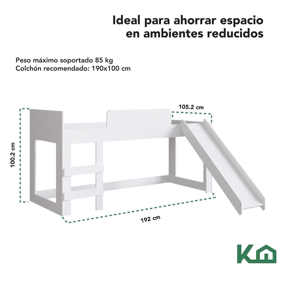 Foto 6 pulgar | Cama Individual Resbaladilla Tobogán Mini Loft Kingshouse