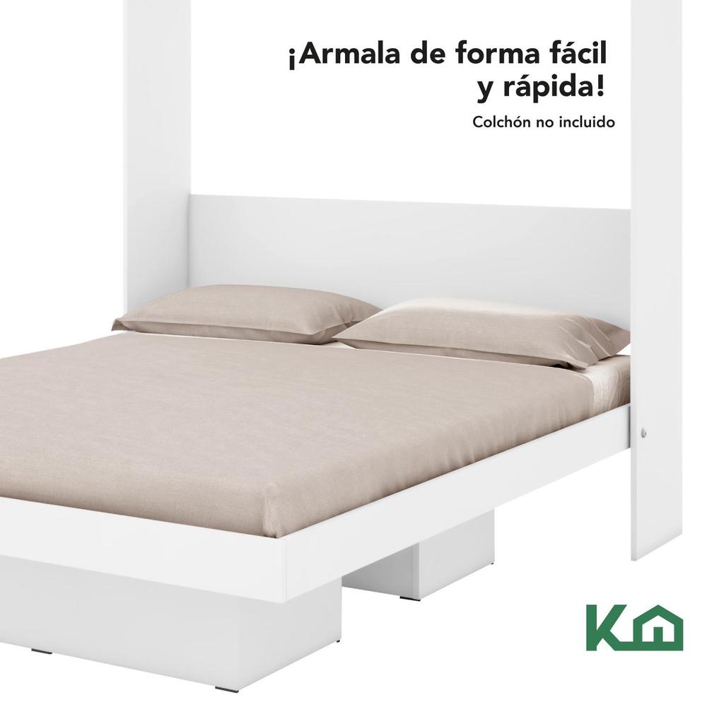 Foto 6 | Base Cama Matrimonial Abatible Blanca Kingshouse Desmontable