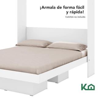 Foto 6 | Base Cama Matrimonial Abatible Blanca Kingshouse Desmontable