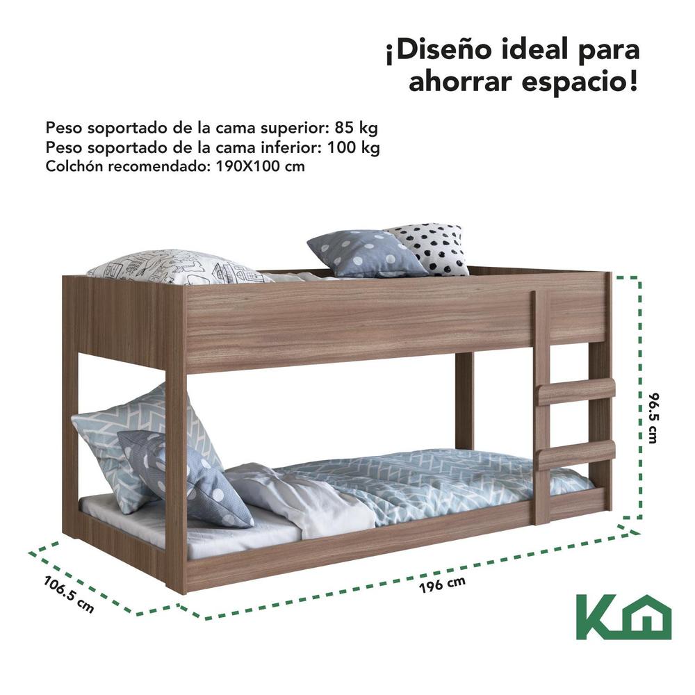 Foto 6 pulgar | Litera Doble Individual Base Cama Kingshouse Desmontable