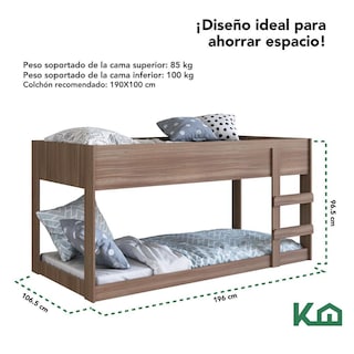 Foto 5 | Litera Doble Individual Base Cama Kingshouse Desmontable