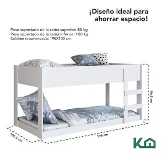 Foto 5 | Litera Doble Individual Base Cama Kingshouse Desmontable