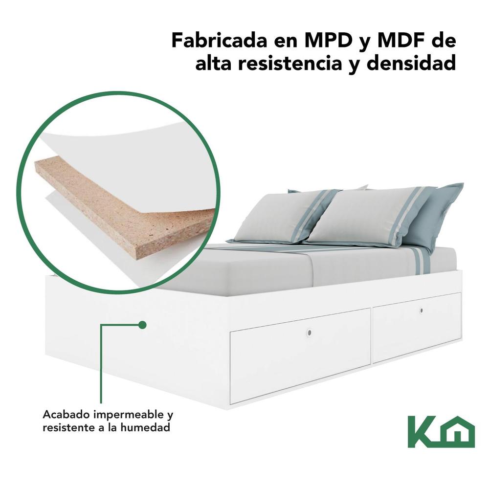 Foto 5 pulgar | Base Cama Matrimonial Con Cajones Compartimientos Kingshouse
