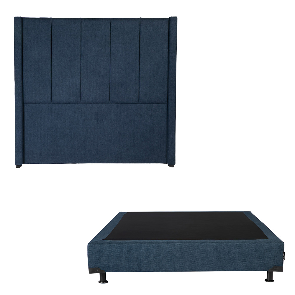 Cabecera Dicasa Nizza Color Azul Queen Size + Box Dicasa Color Azul Queen Size