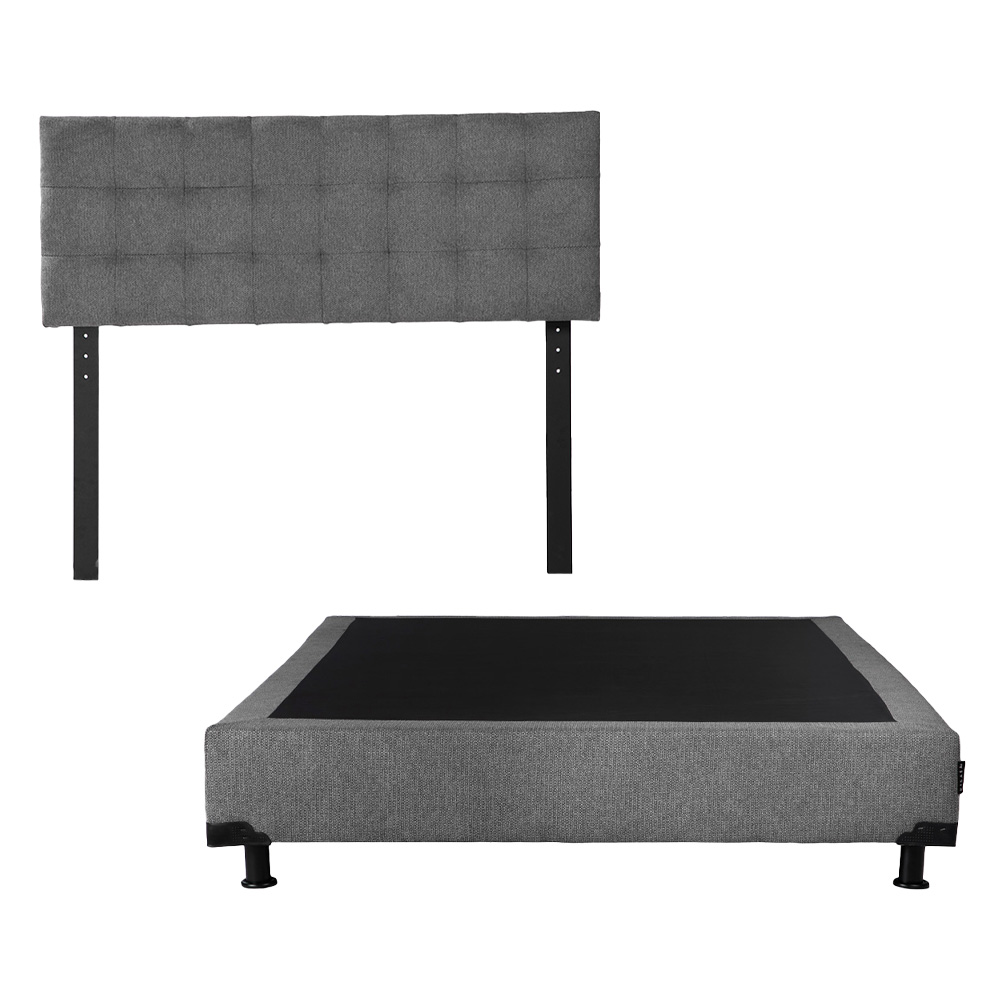 Foto 1 | Cabecera Dicasa Catania Color Gris Queen Size + Box Dicasa Color Gris Queen Size
