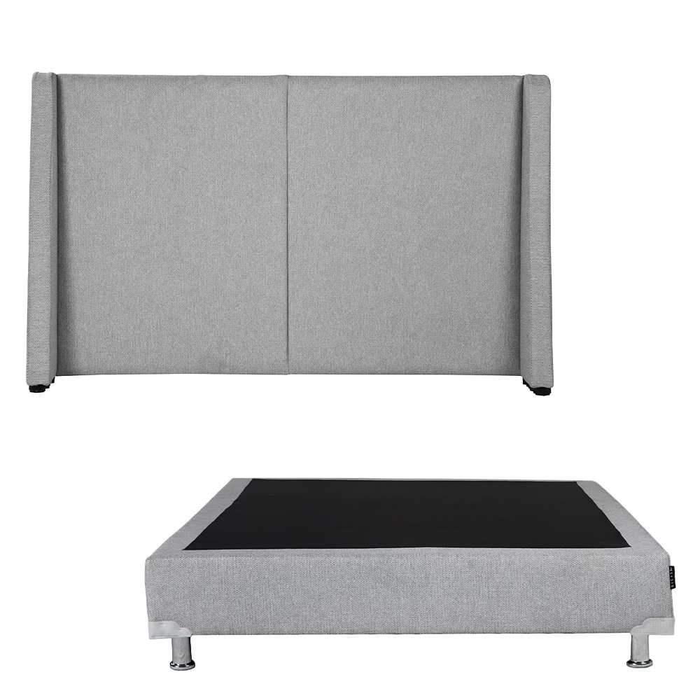 Cabecera Dicasa Milan Color Plata Queen Size + Box Dicasa Color Plata Queen Size
