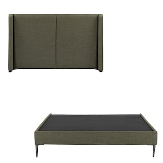 Foto 1 | Cabecera Dicasa Milan Color Verde Matrimonial + Base Cama Slim Dicasa Color Verde Matrimonial