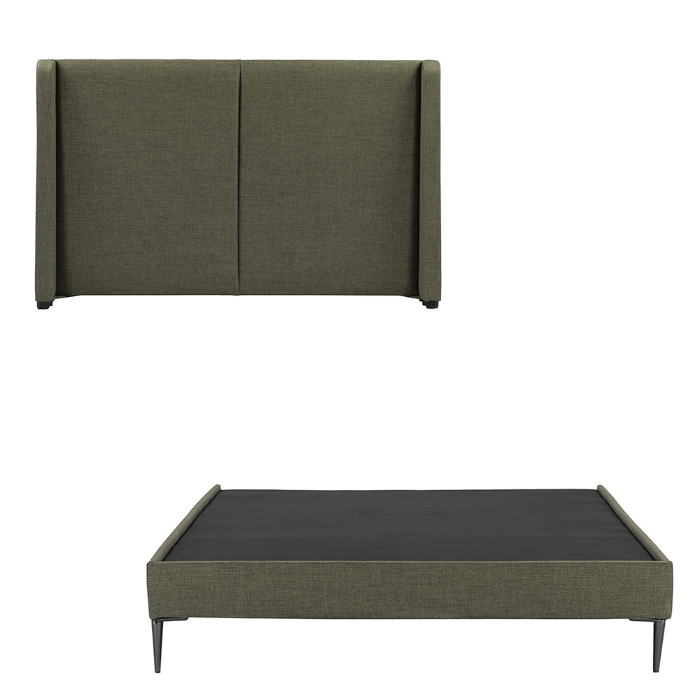 Cabecera Dicasa Milan Color Verde Individual + Base Cama Slim Dicasa Color Verde Individual