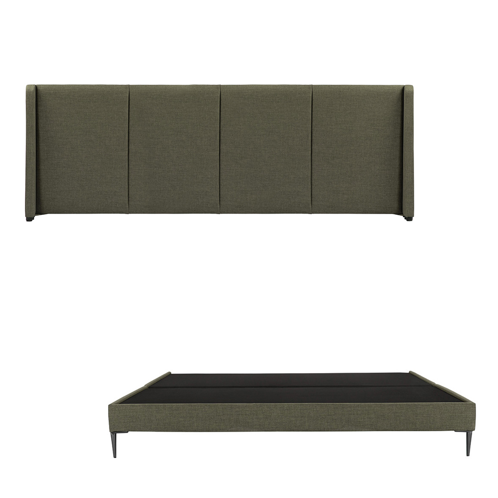 Cabecera Dicasa Milan Color Verde King Size + Base Cama Slim Dicasa Color Verde King Size