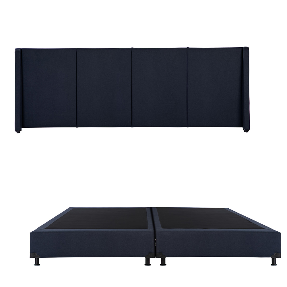 Cabecera Dicasa Milan Color Azul King Size + Box Dicasa Color Azul King Size